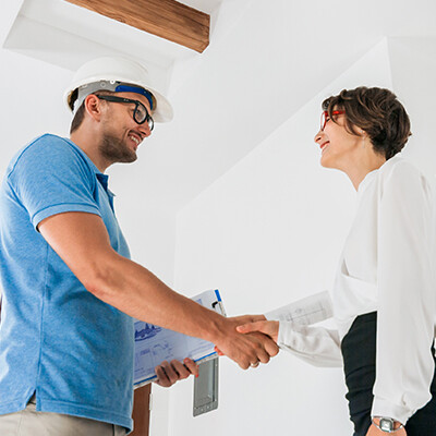 chef de chantier et client